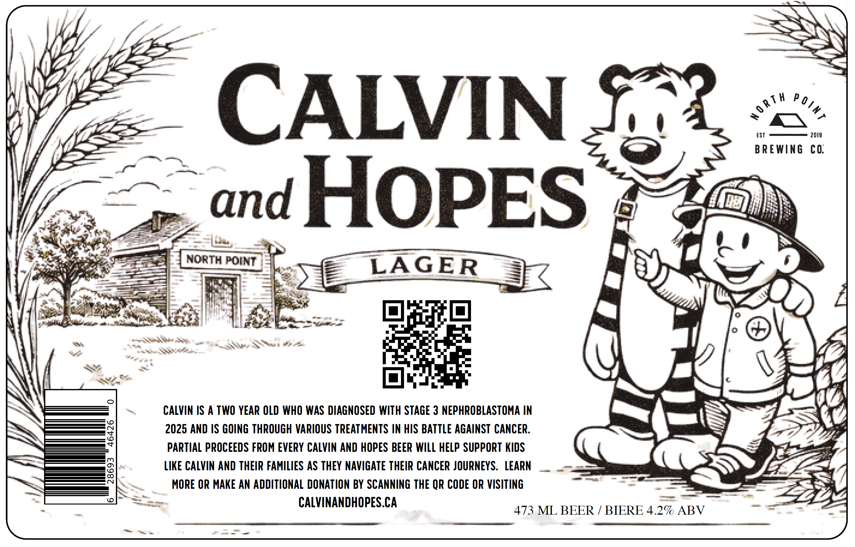 Calvin and Hopes Beer Label